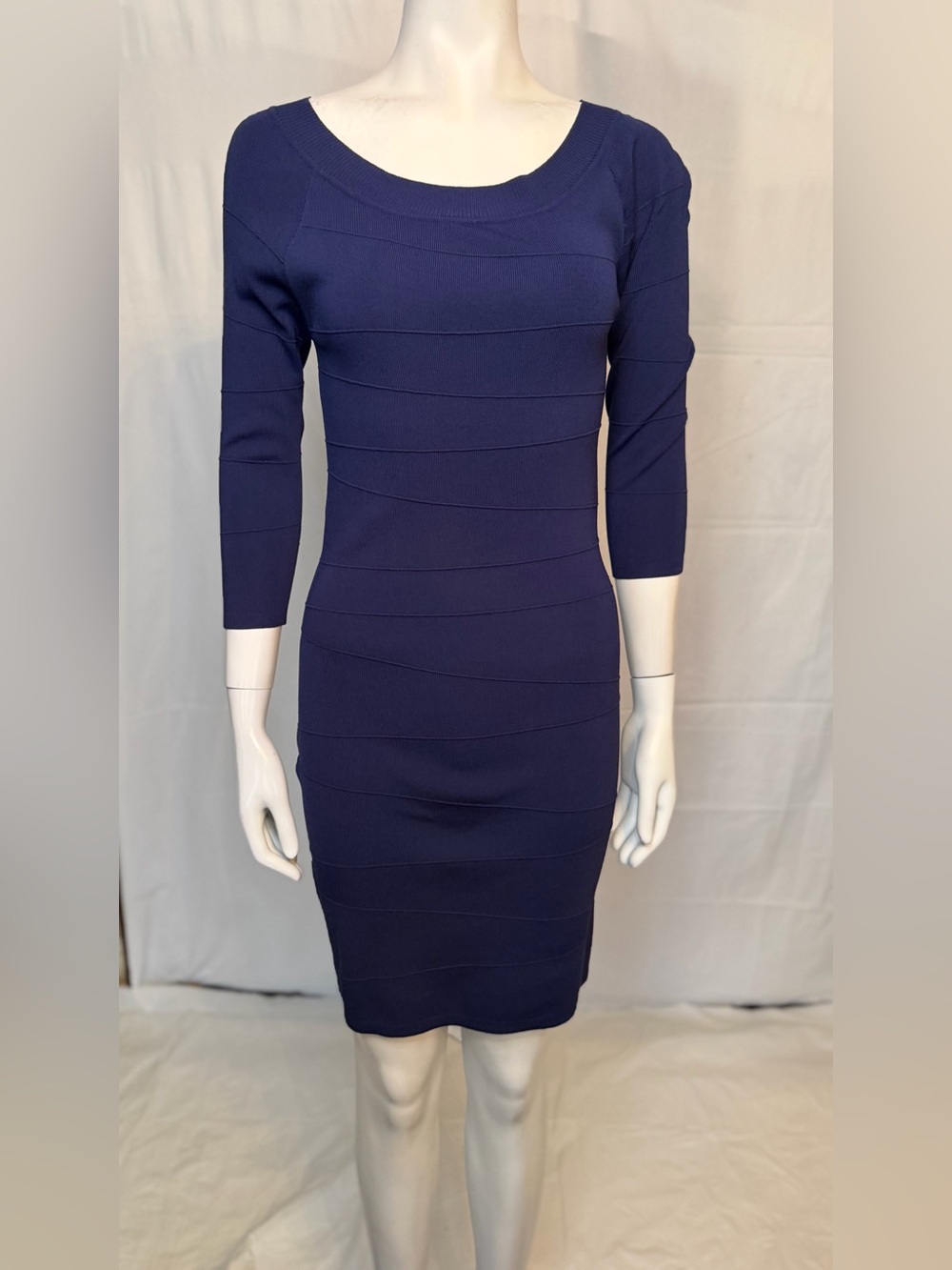 Max Studio Navy Blue Bandage Midi Dress